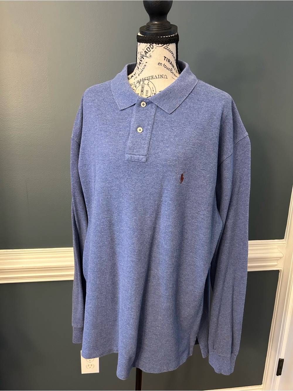 Polo by Ralph Lauren Long-Sleeve Heather Blue Polo